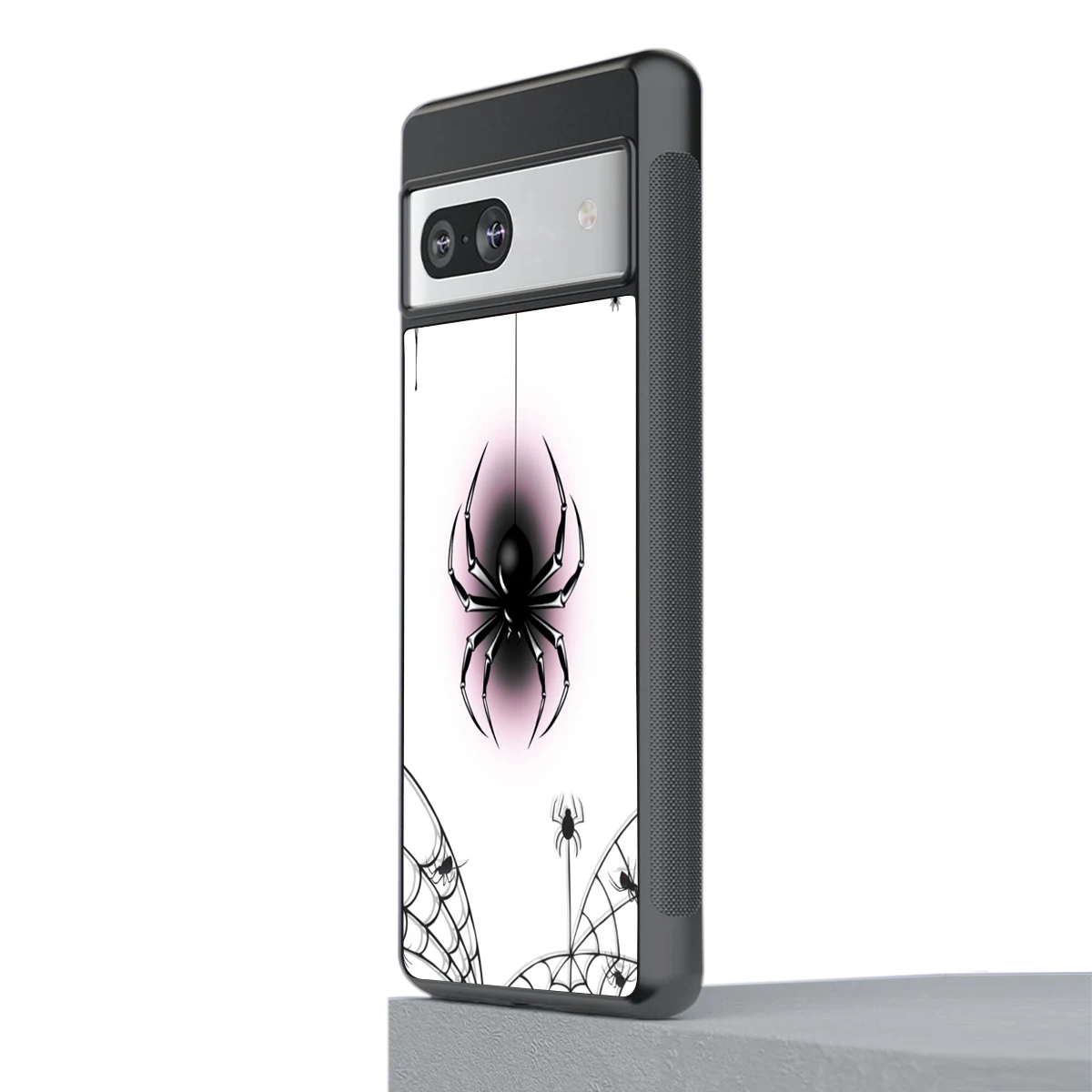 Webbed Wonder stylish phone case for google pixel 7a | glossy glass and slim fit