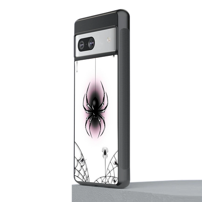 Webbed Wonder stylish phone case for google pixel 7 | glossy glass and slim fit