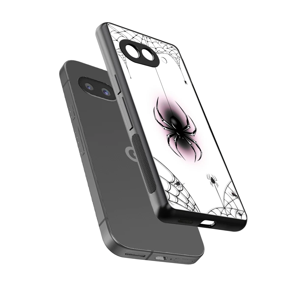 Webbed Wonder sleek google pixel 10a cover with tempered glass back and TPU edges