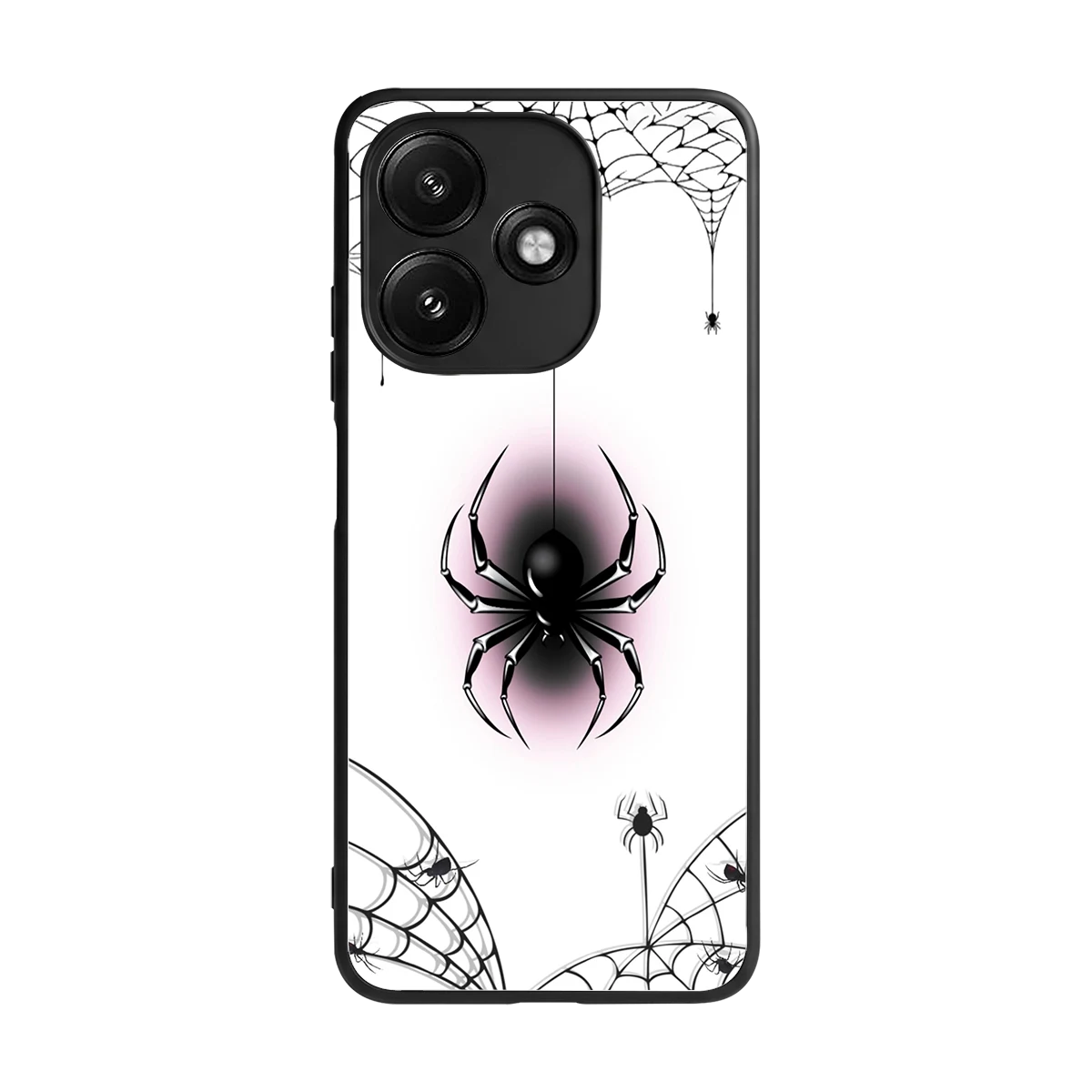 Webbed Wonder back phone cover | glass case for redmi 12 5g