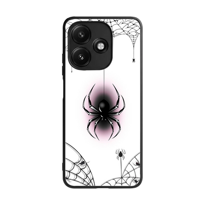 Webbed Wonder back phone cover | glass case for redmi 12 5g