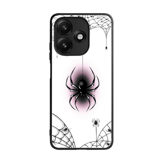 Webbed Wonder back phone cover | glass case for redmi 12 5g