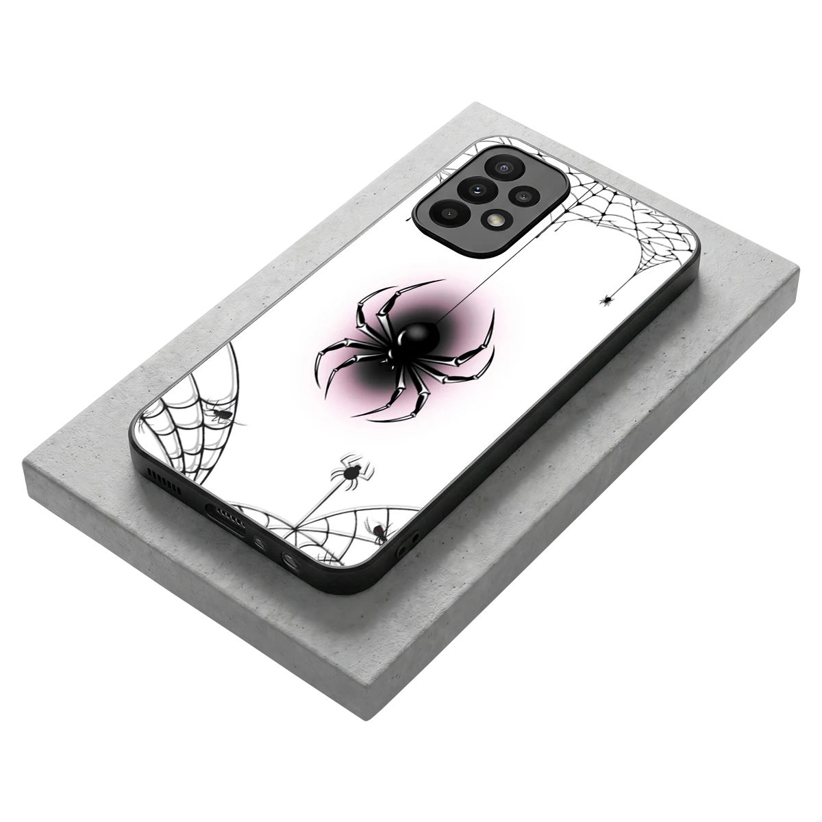 Webbed Wonder stylish phone case for samsung galaxy a23 | glossy glass and slim fit