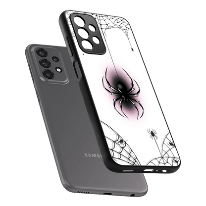 Webbed Wonder sleek samsung galaxy a23 cover with tempered glass back and TPU edges