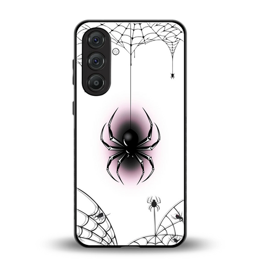 Webbed Wonder back phone cover | glass case for samsung galaxy m36 5g