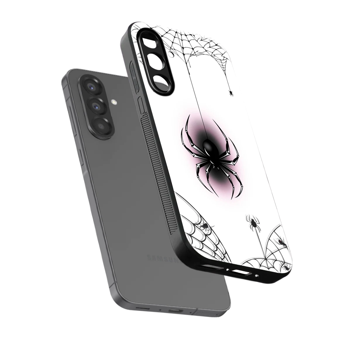 Webbed Wonder sleek samsung galaxy a37 5g cover with tempered glass back and TPU edges