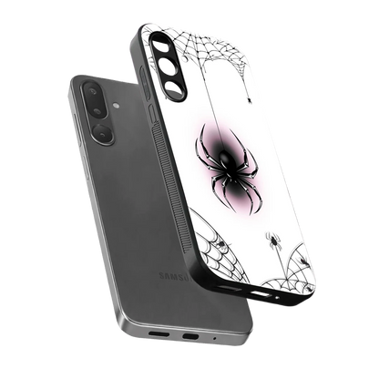 Webbed Wonder sleek samsung galaxy m36 5g cover with tempered glass back and TPU edges
