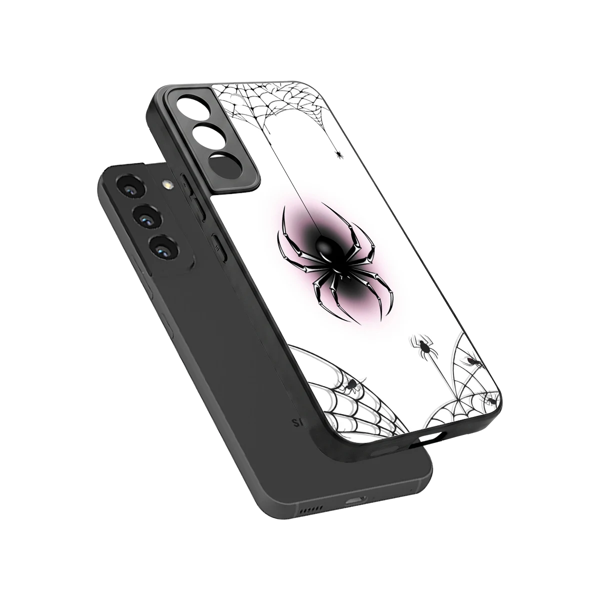 Webbed Wonder sleek samsung galaxy s22 cover with tempered glass back and TPU edges
