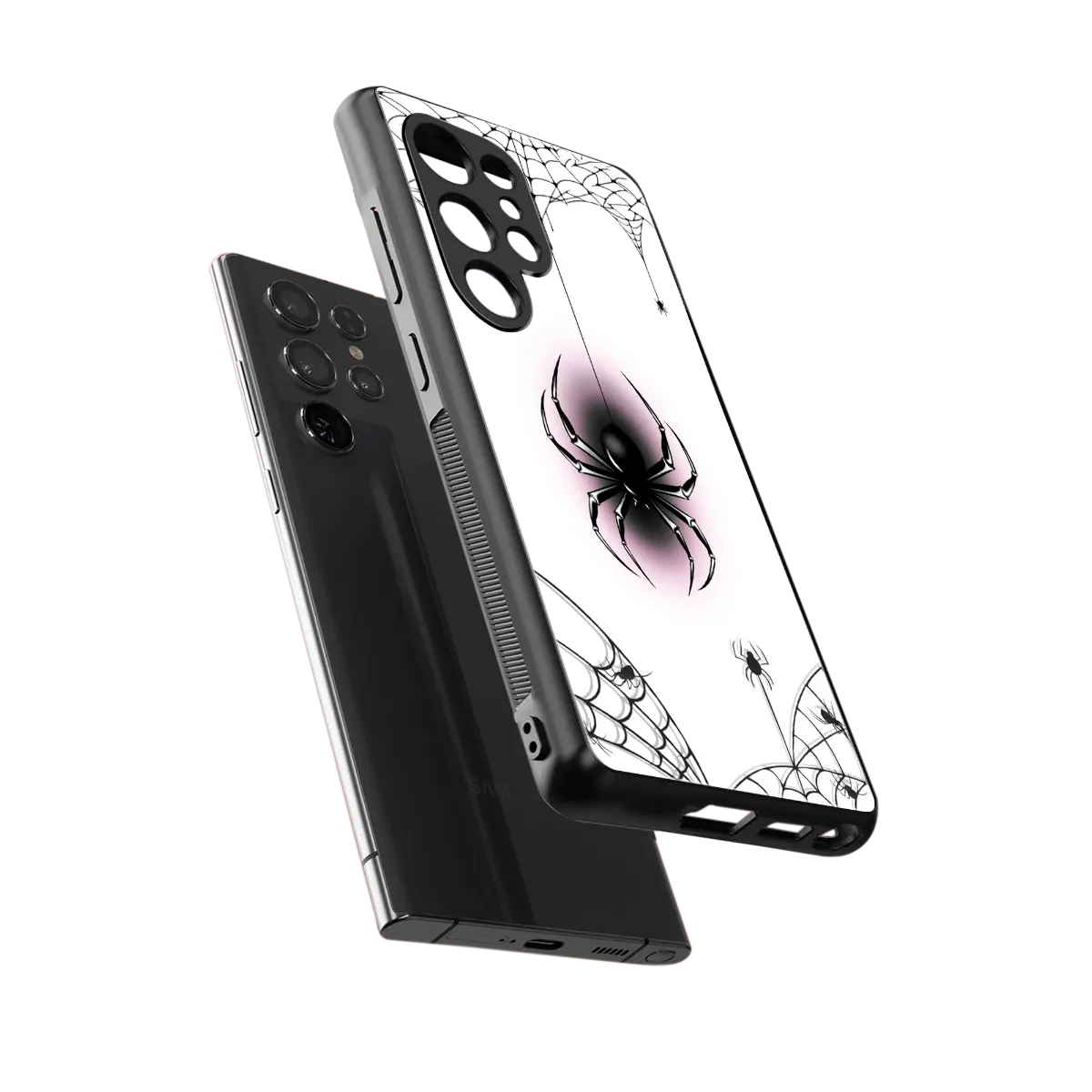 Webbed Wonder sleek samsung galaxy s26 ultra cover with tempered glass back and TPU edges