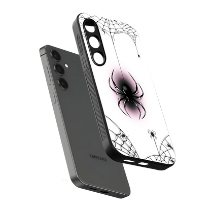 Webbed Wonder sleek samsung galaxy s24 cover with tempered glass back and TPU edges