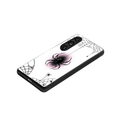 Webbed Wonder stylish phone case for samsung galaxy s24 | glossy glass and slim fit