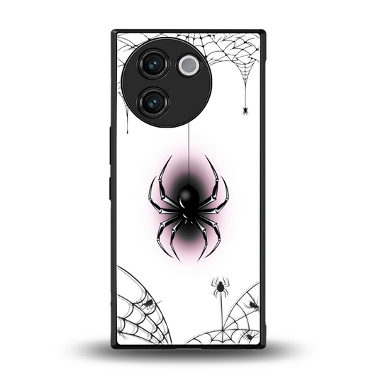 Webbed Wonder back phone cover | glass case for vivo v30e