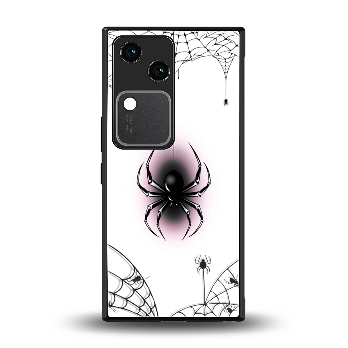 Webbed Wonder back phone cover | glass case for vivo v30