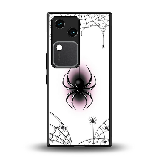 Webbed Wonder back phone cover | glass case for vivo v30
