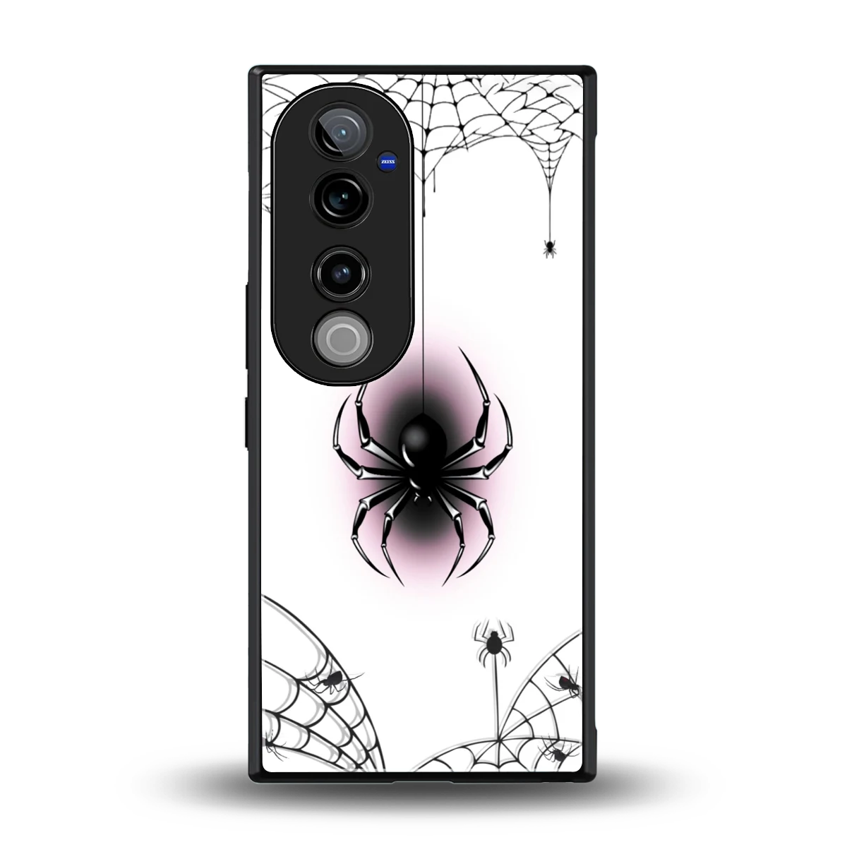 Webbed Wonder back phone cover | glass case for vivo v40 pro