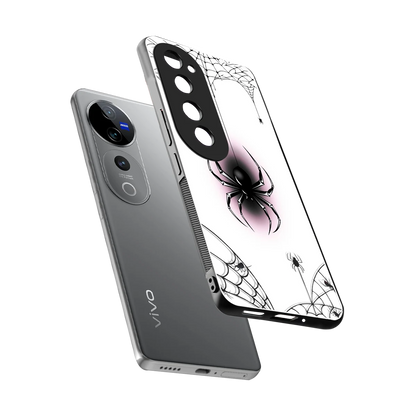 Webbed Wonder sleek vivo v40 pro cover with tempered glass back and TPU edges