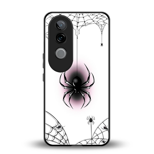 Webbed Wonder back phone cover | glass case for vivo v40e