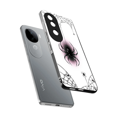 Webbed Wonder sleek vivo v40e cover with tempered glass back and TPU edges