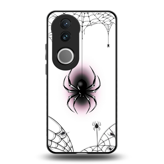 Webbed Wonder back phone cover | glass case for vivo v50