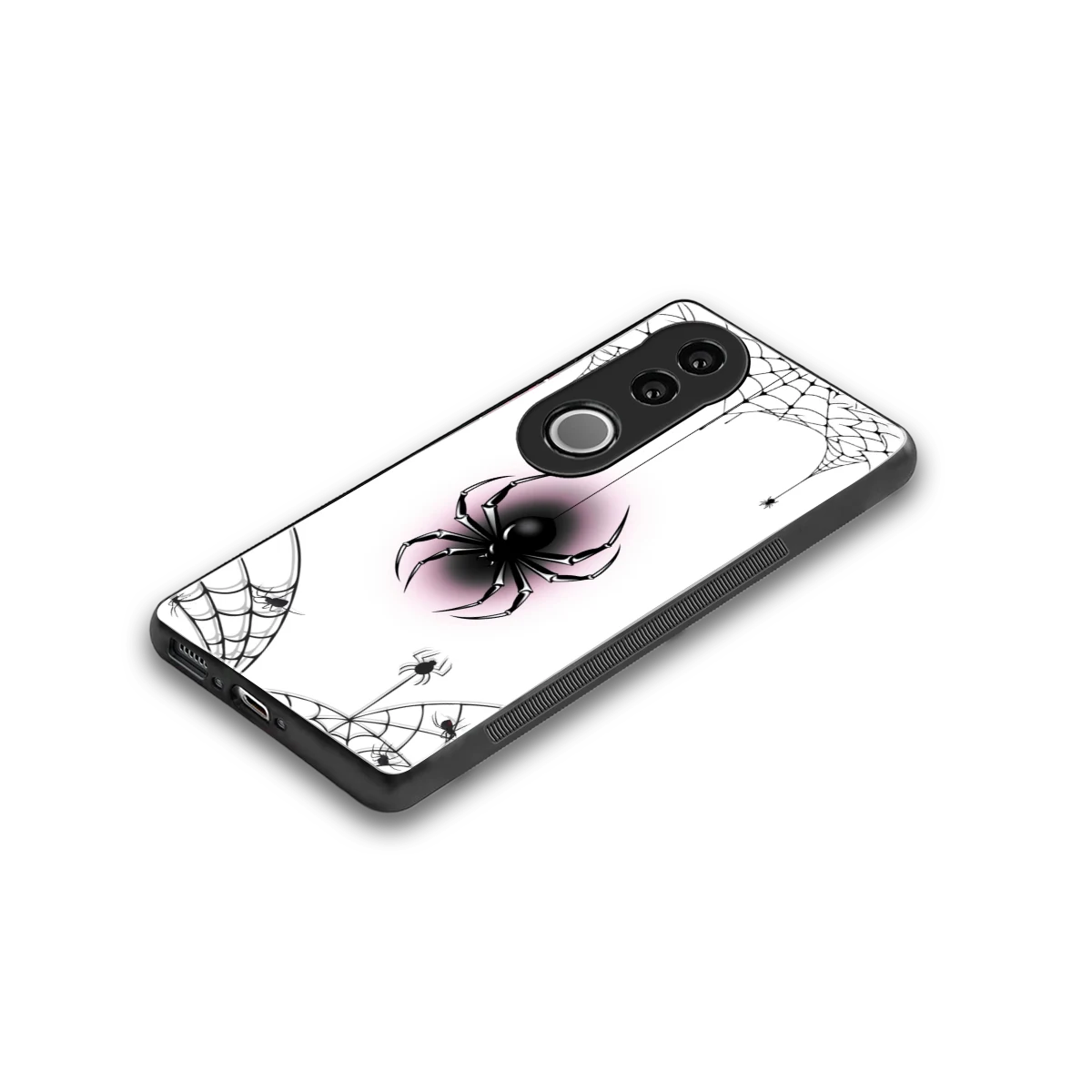 Webbed Wonder stylish phone case for vivo v50 | glossy glass and slim fit