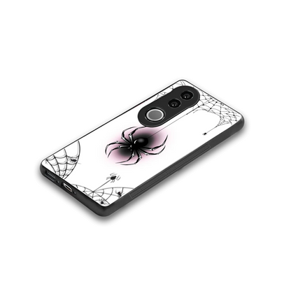 Webbed Wonder stylish phone case for vivo v50 | glossy glass and slim fit