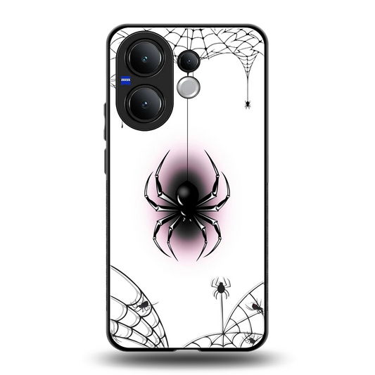 Webbed Wonder back phone cover | glass case for vivo v60