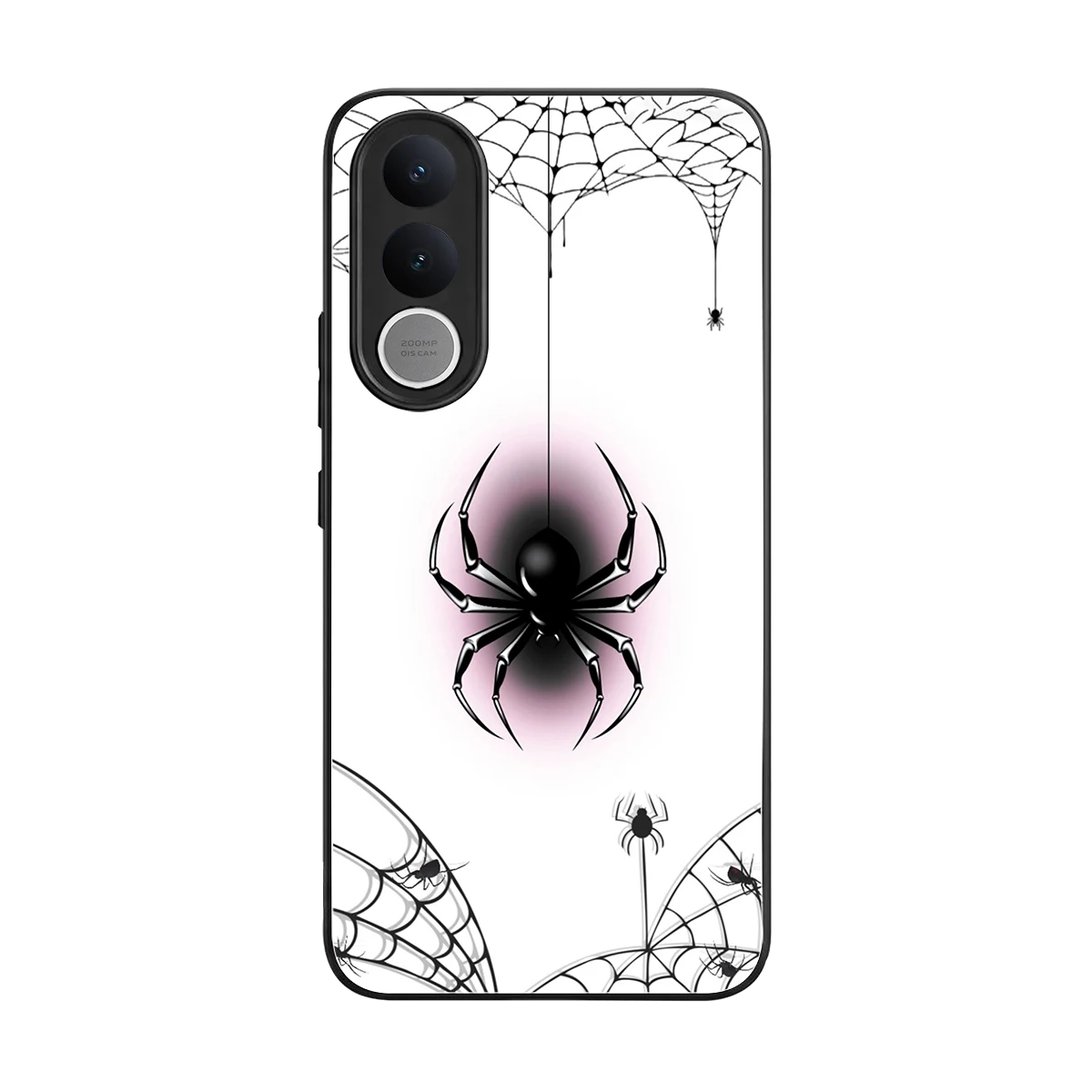 Webbed Wonder back phone cover | glass case for vivo v70 fe