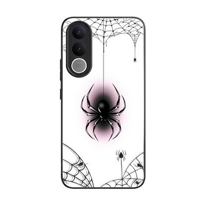 Webbed Wonder back phone cover | glass case for vivo v70 fe