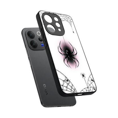 Webbed Wonder sleek vivo v70 cover with tempered glass back and TPU edges