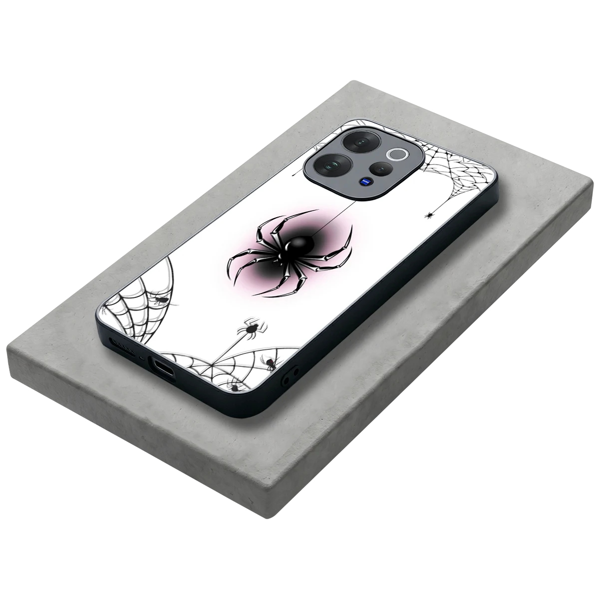 Webbed Wonder stylish phone case for vivo v70 | glossy glass and slim fit