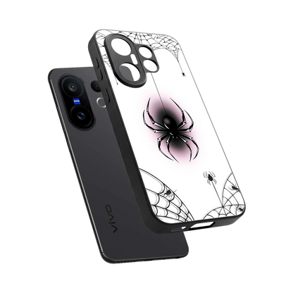 Webbed Wonder sleek vivo x200 fe cover with tempered glass back and TPU edges