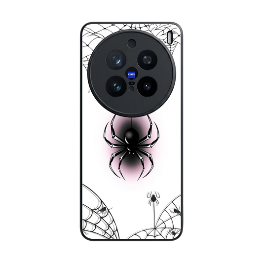 Webbed Wonder back phone cover | glass case for vivo x200 pro