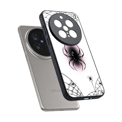 Webbed Wonder sleek vivo x200 pro cover with tempered glass back and TPU edges