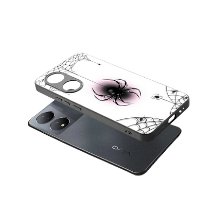 Webbed Wonder sleek Vivo-y100 cover with tempered glass back and TPU edges