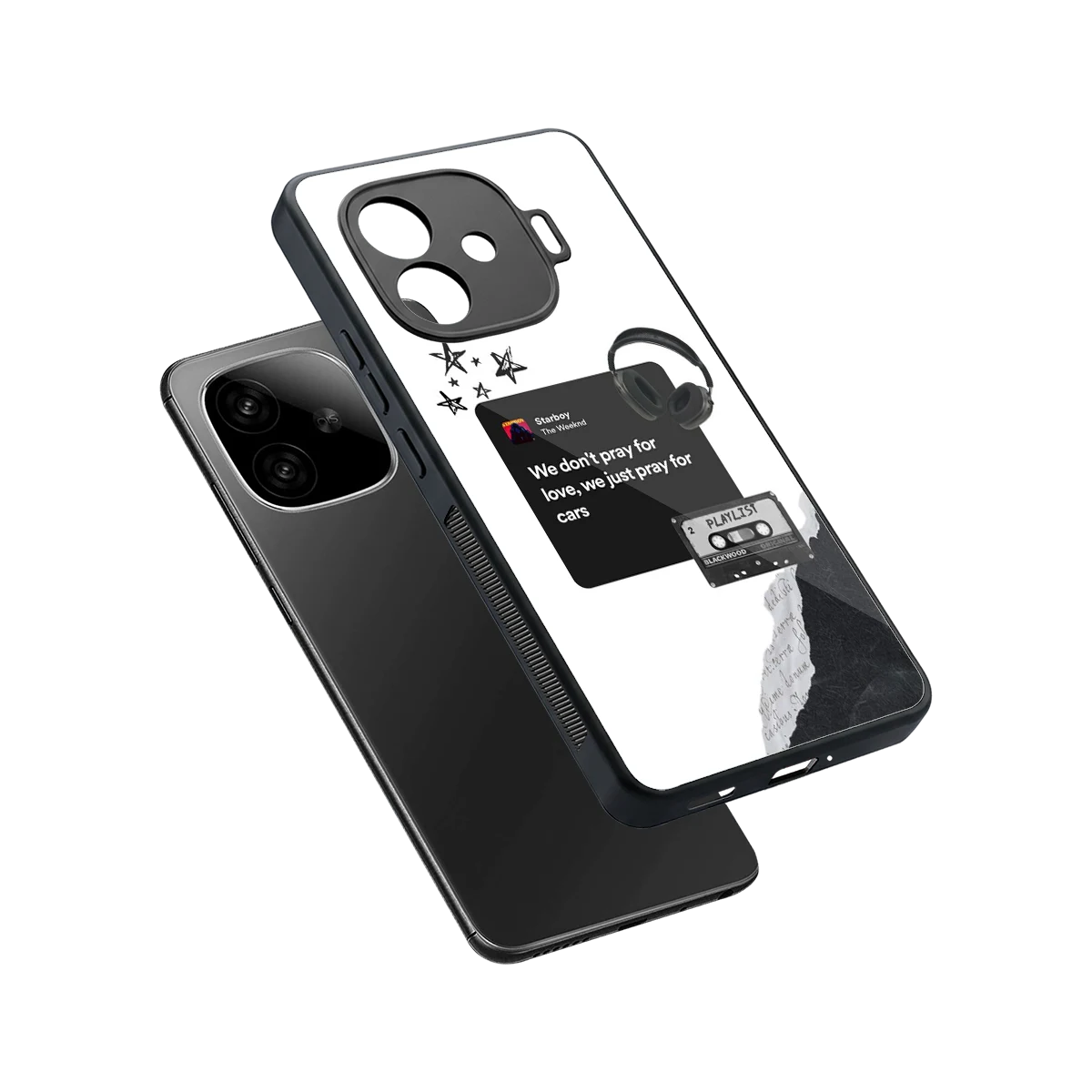 Weeknd Starboy sleek iqoo neo 10r 5g cover with tempered glass back and TPU edges