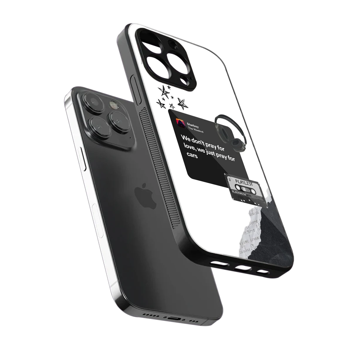 Weeknd Starboy sleek iphone 13 pro cover with tempered glass back and TPU edges