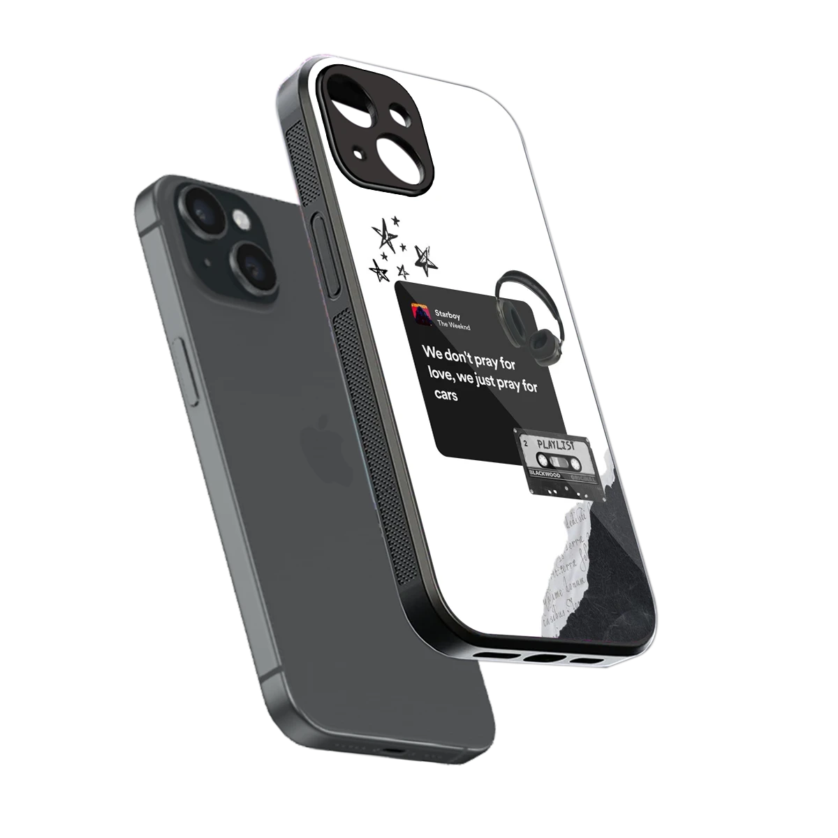 Weeknd Starboy sleek iphone 13 cover with tempered glass back and TPU edges