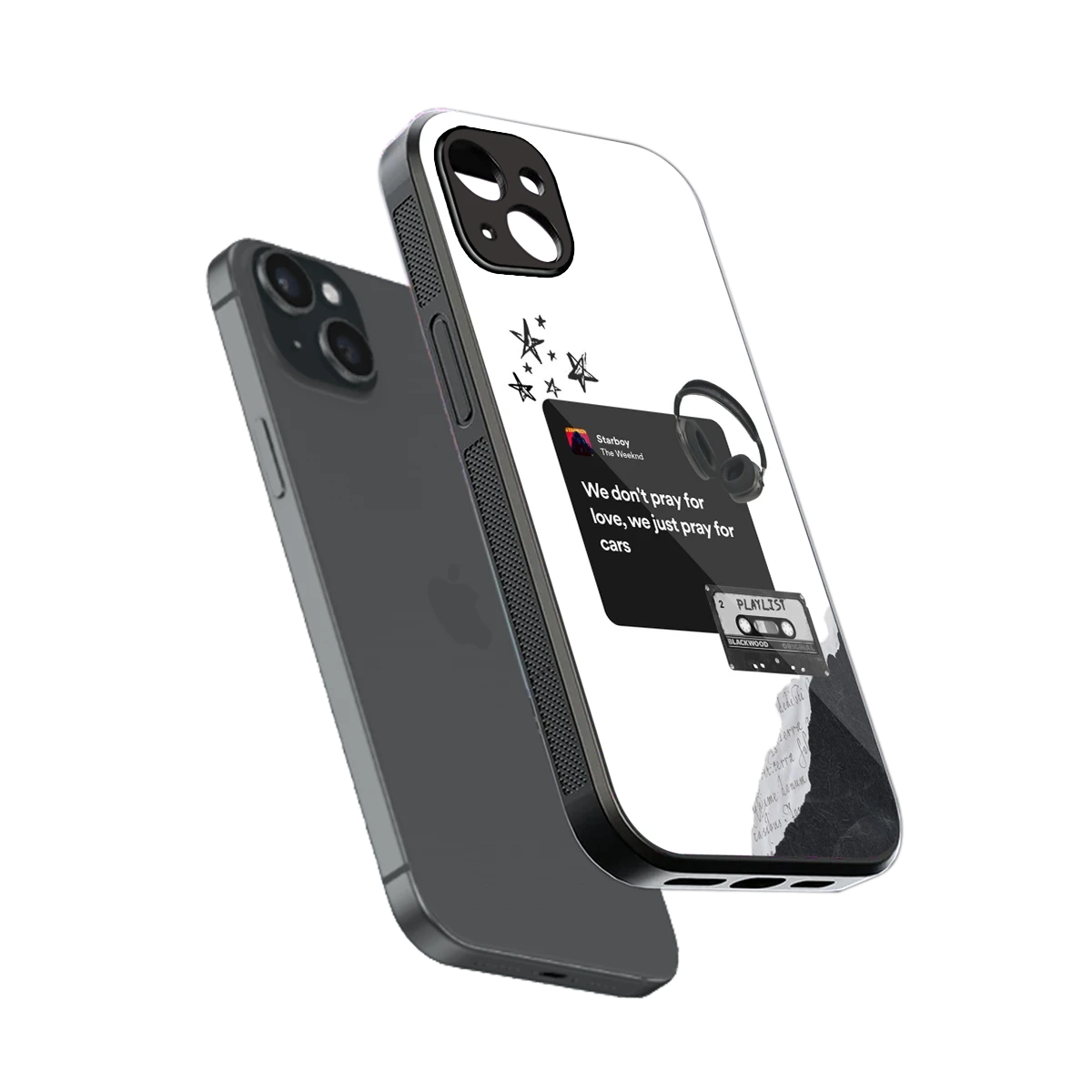 Weeknd Starboy sleek iphone 14 plus cover with tempered glass back and TPU edges