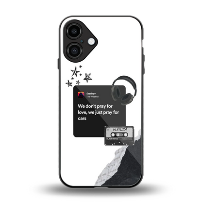 Weeknd Starboy back phone cover | glass case for iphone 16 plus