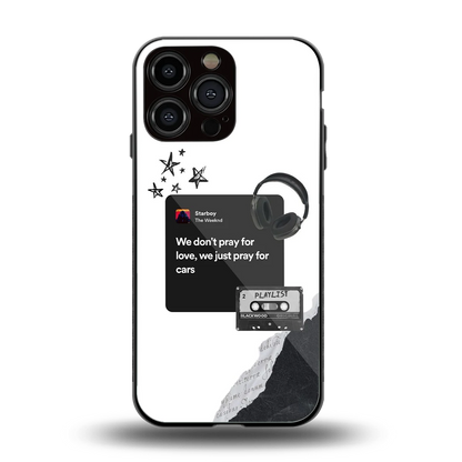 Weeknd Starboy back phone cover | glass case for iphone 16 pro max