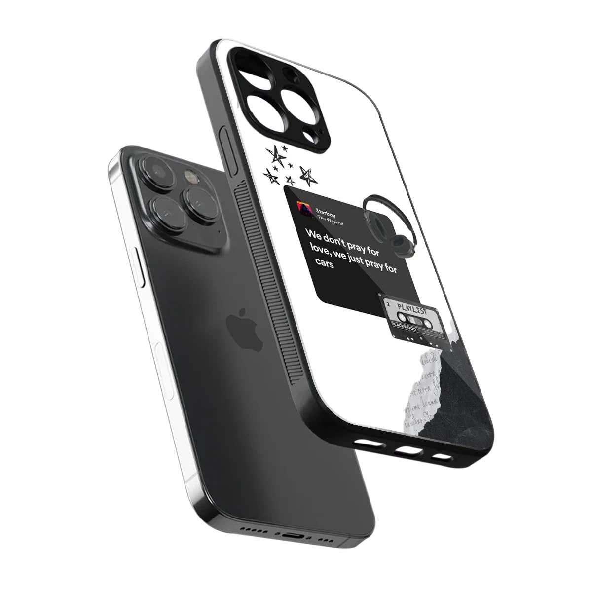 Weeknd Starboy sleek iphone 16 pro max cover with tempered glass back and TPU edges