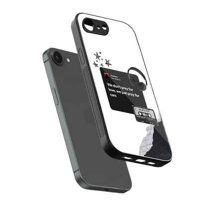 Weeknd Starboy sleek iphone 16e cover with tempered glass back and TPU edges