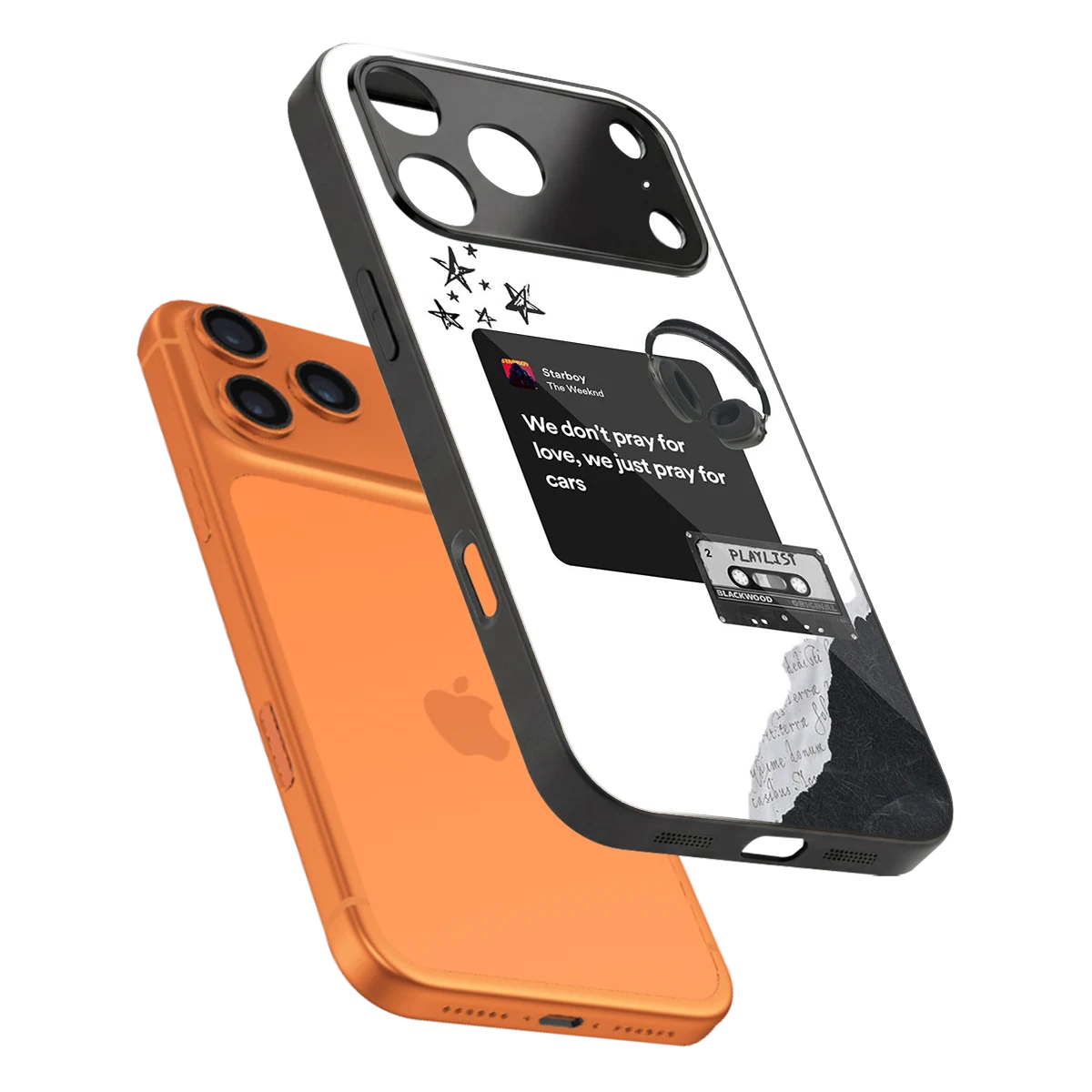 Weeknd Starboy sleek iphone 17 pro cover with tempered glass back and TPU edges