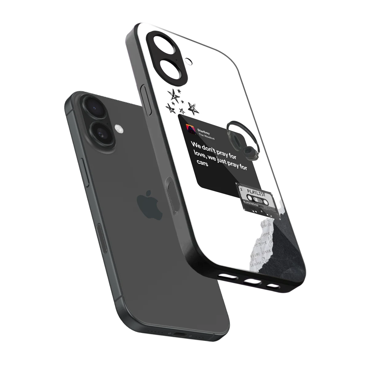Weeknd Starboy sleek iphone 17 cover with tempered glass back and TPU edges