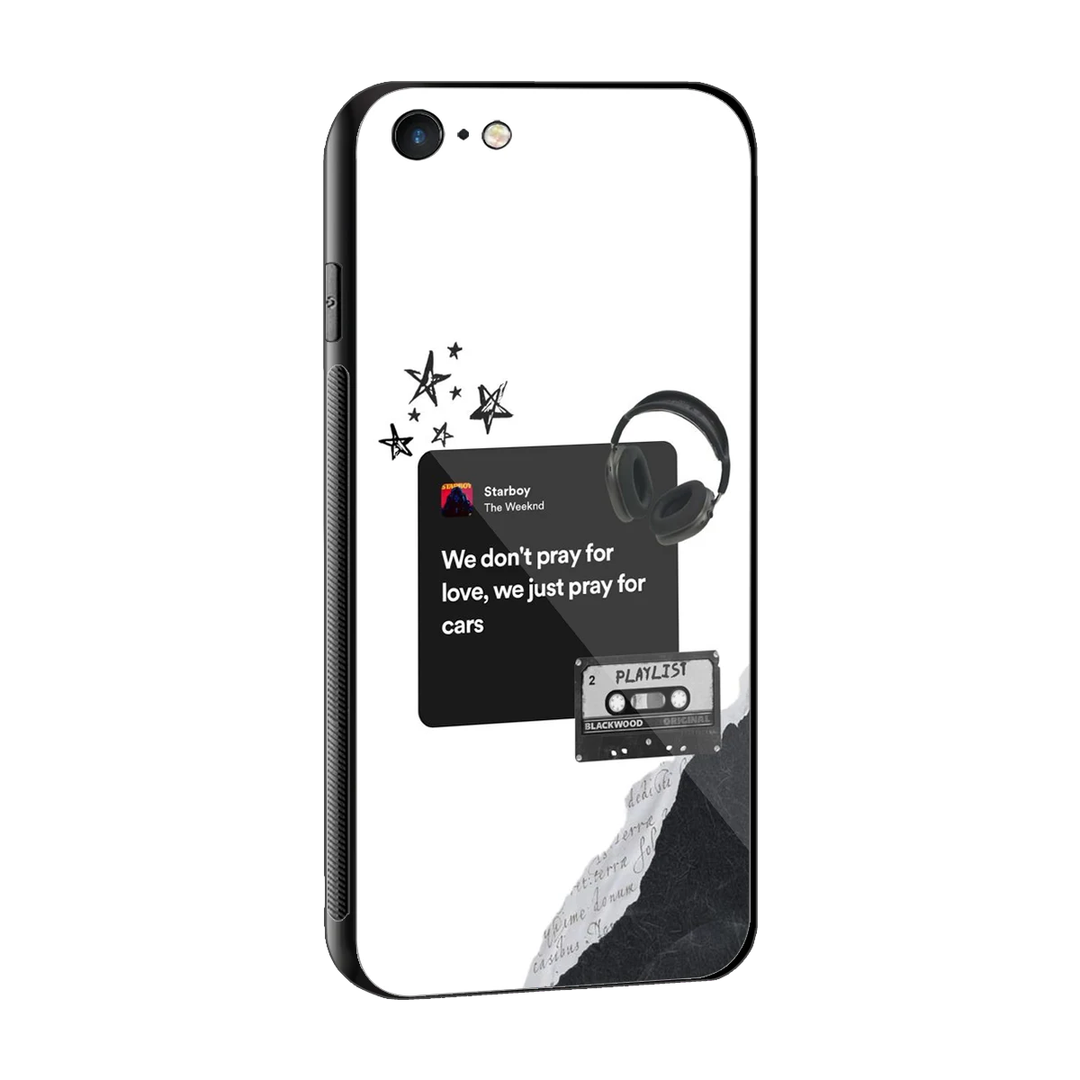 Weeknd Starboy sleek iphone 6s cover with tempered glass back and TPU edges