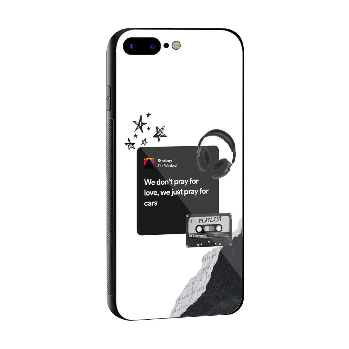 Weeknd Starboy sleek iphone 7 plus cover with tempered glass back and TPU edges