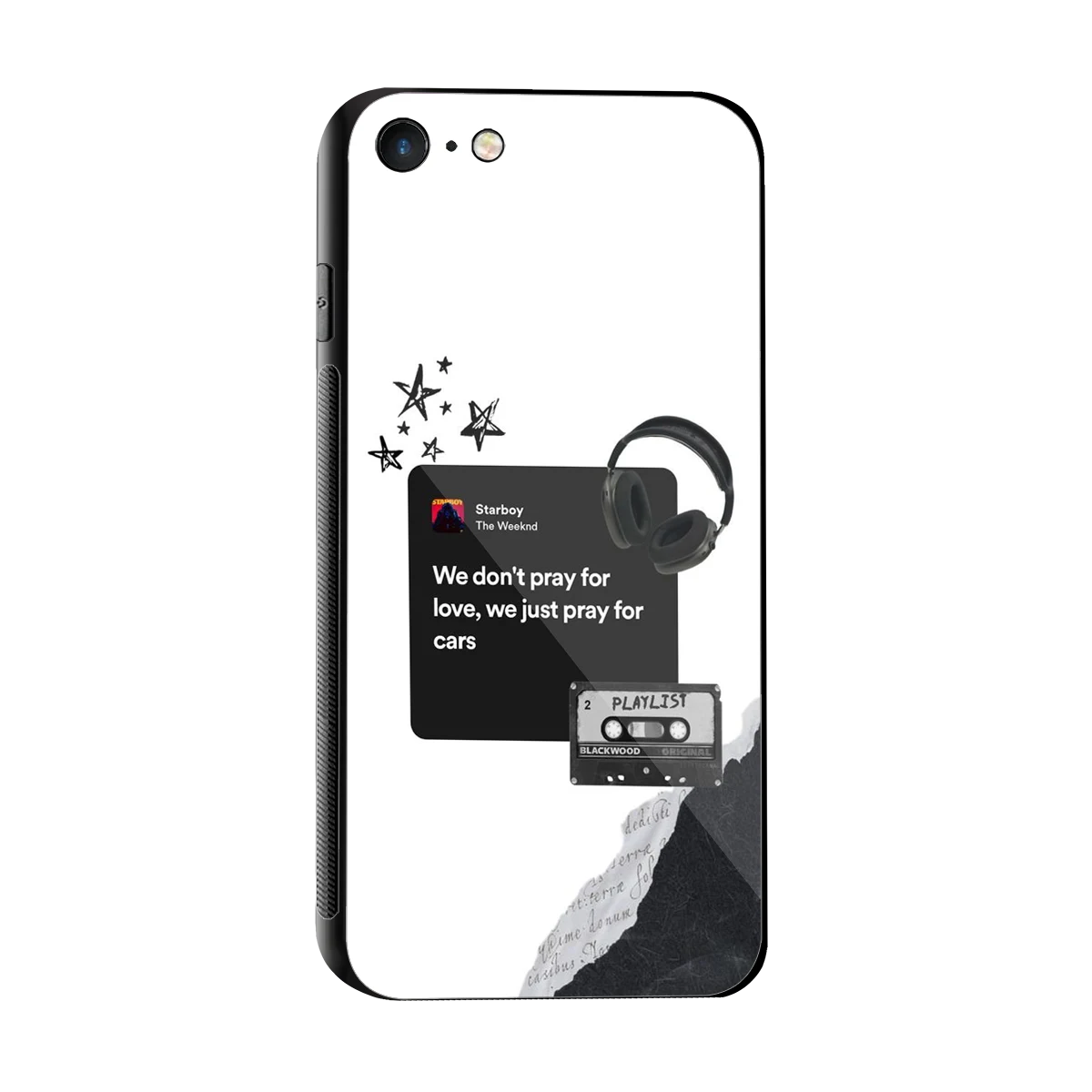 Weeknd Starboy sleek iphone 7 cover with tempered glass back and TPU edges