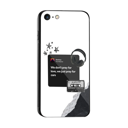 Weeknd Starboy sleek iphone 7 cover with tempered glass back and TPU edges