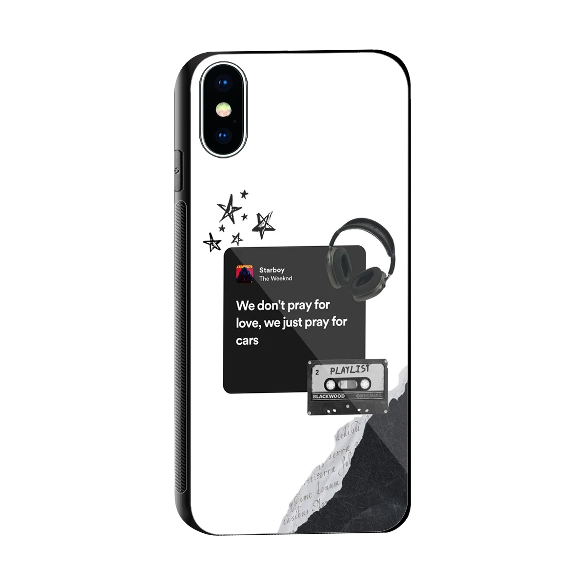 Weeknd Starboy sleek iphone x cover with tempered glass back and TPU edges