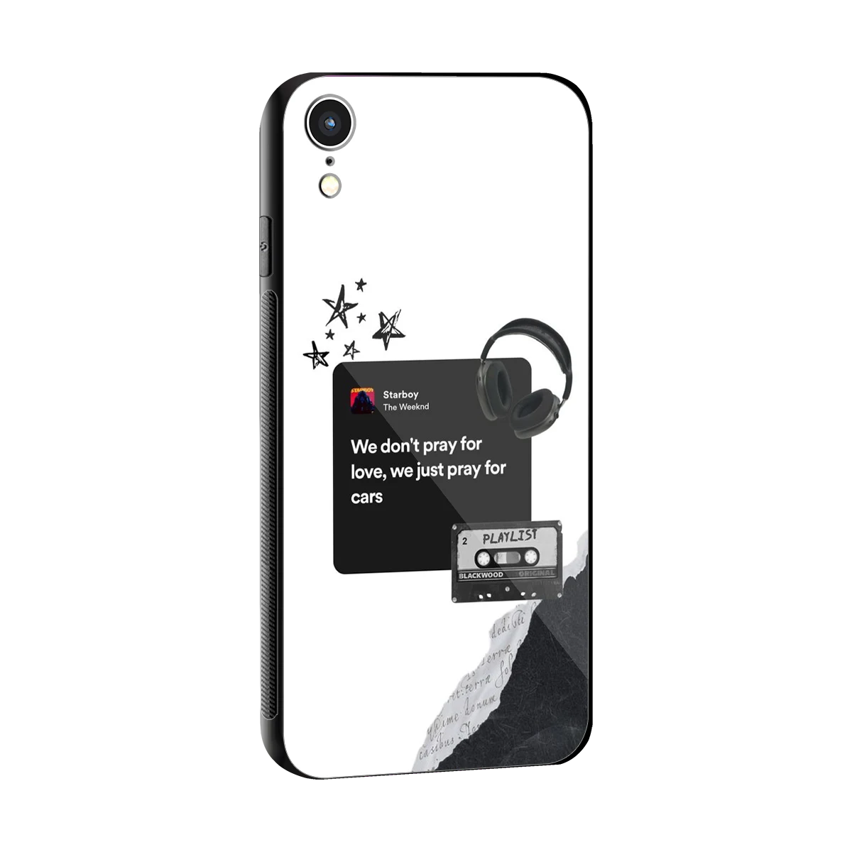 Weeknd Starboy sleek iphone xr cover with tempered glass back and TPU edges